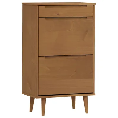 Produktbild von Schuhschrank MOLDE Braun 59,5x35x103 cm Massivholz Kiefer