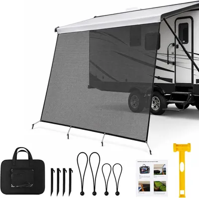 Imagen del producto de Toldo para caravana con toldo solar, resistente al agua y a los rayos UV, de 246 x 335 cm, ideal para camping