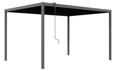 Produktbild von PRIMEYARD Pergola 3x4 m Pfosten und Lamellendach aus Stahl - anthrazitfarbene Terrassenüberdachung