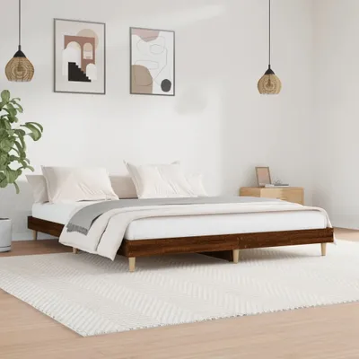 Immagine prodotto di The Living Store Struttura letto in rovere marrone 200x200 cm in materiale ligneo
