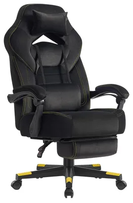 Produktbild von Gaming Stuhl - Bürostuhl/Computerstuhl - Ergonomisches Design - Mit Fußstütze - Schwarz