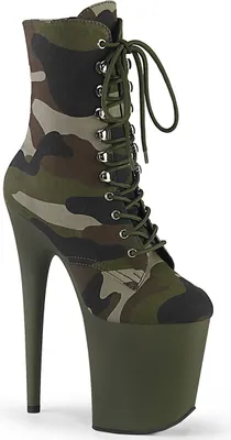 Produktbild von FLAMINGO-1020CAMO Damen Booties von Pleaser, Grün-Camouflage EU 35, US 5