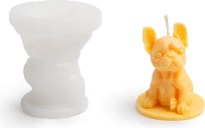 Immagine prodotto di Stampo per candele in silicone con motivo bulldog, 6,7 x 7 cm