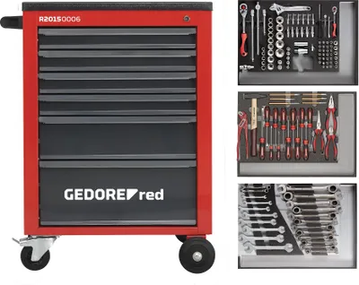 Produktbild von GEDORE red R21560004 Werkzeugsatz im Werkstattwagen MECHANIC rot 129-teilig, 3301673