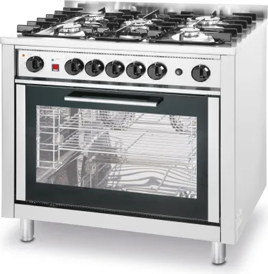 Produktbild von HENDI Gasherd KCP 96V - 5 Brenner mit Elektroofen GN 1/1