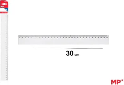 Produktbild von 30 cm langes Kunststofflineal – MP Main Paper
