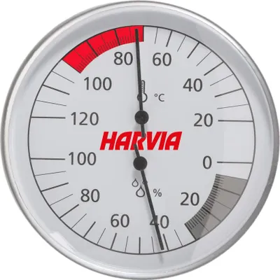 Produktbild von Harvia Thermo-Hygrometer Basic Ø 100 mm Saunathermometer Saunahygrometer