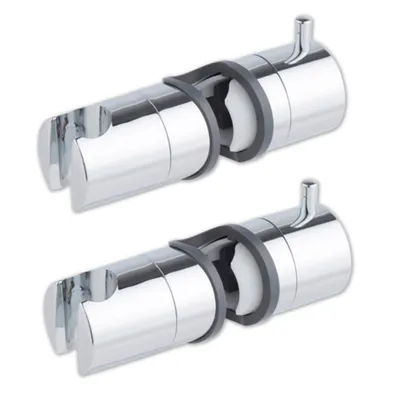 Produktbild von 2x Universal Duschkopfhalter Duschstange Kunststoff Verchromt Verstellbar Brausehalter Duschkopf Handbrause Halterung Ohne Bohren