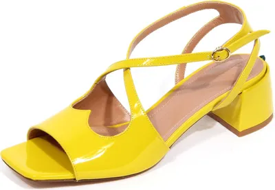 Produktbild von G4708 sandalo donna A.BOCCA yellow patent leather sandals woman