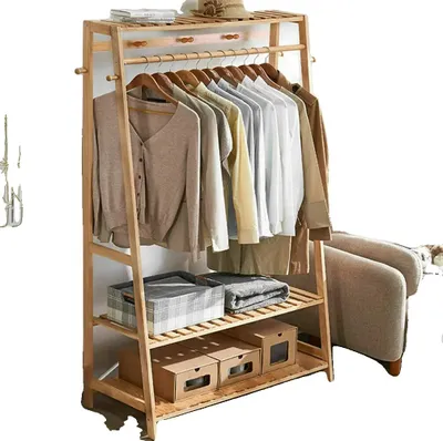 Produktbild von Garderobe, Bambusmaterial, modernes Design, Gelb