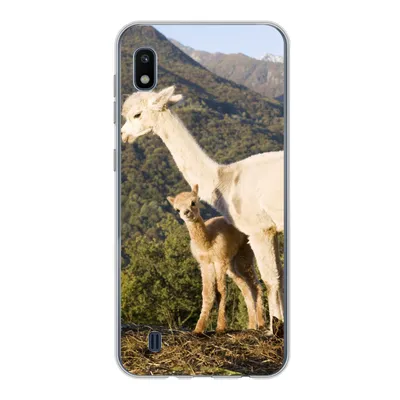 Produktbild von MuchoWow® Handyhülle Schutzhülle Hülle für Samsung Galaxy A10 Alpakas - Berge - Natur Silikon Softcase Handy Hülle - Schutzhülle
