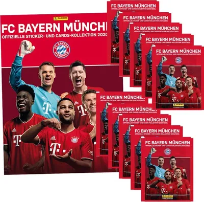 Image de Panini - FC Bayern Munich - Collection d'autocollants et de cartes 2020/2021 - 1 album + 10 sachets