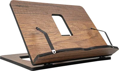 Produktbild von Holz-Leseständer - zusammenklappbar - verstellbare Höhe - Walnuss - Vigo Wood Ständer