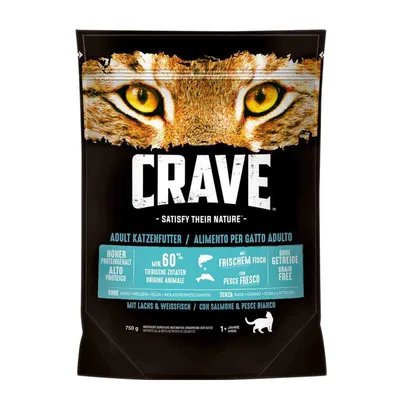 Zdjęcie produktu dla Crave sucha karma dla kotów Adult z łososiem i białą rybą 750g