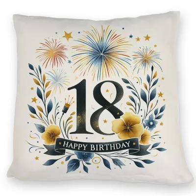 Produktbild von 18. Geburtstag Kissen mit Spruch Happy Birthday 18