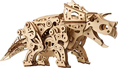 Image de casse-tête mécanique 3D en bois Triceratops