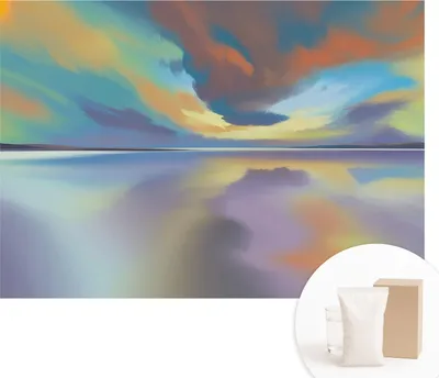 Obrázok produktu pre Samolepiaca fototapeta – nástenné obrazy do obývacej izby – 312 x 219 cm – dekoratívna fólia na stenu – moderný dizajn na dekoráciu stien – tapety do interiéru – dúhový západ slnka