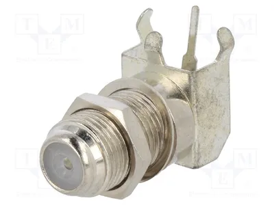 Image de 1 connecteur F 911, type F, pour montage traversant, avec angle de 90°, flexible