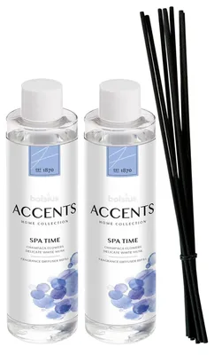 Imagen del producto de Bolsius Accents – Recambio para difusores de aroma – 2 x 200 ml – Momento de bienestar – Contiene 8 barras de aroma