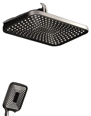 Immagine prodotto di Set di soffioni doccia, in ottone, finitura cromata, montaggio a parete, flusso d'acqua regolabile, sistema doccia per il bagno di casa