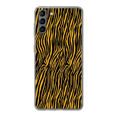 Produktbild von MuchoWow® Handyhülle Schutzhülle Hülle für Samsung Galaxy S21 Plus Tigerdruck - Schwarz - Orange Silikon Softcase Handy Hülle - Handy-Tasche