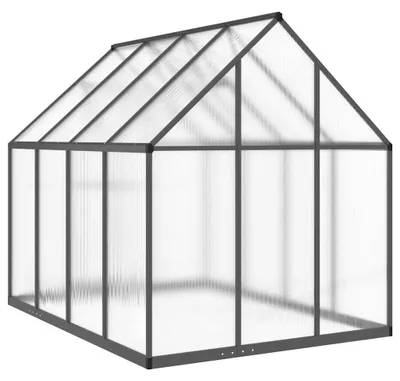 Productafbeelding van vidaXL Kas met funderingsframe, antraciet, 224x169x195 cm, aluminium