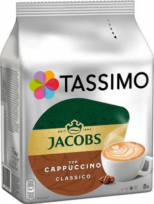 Immagine prodotto di TASSIMO JACOBS CAPPUCCINO CLASSICO dischi di caffè Arabica e Robusta 8 porzioni