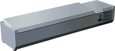 Image de Vitrine réfrigérée KBS avec couvercle à charnière en acier inoxydable, 1500 x 395 x 280 mm, prête à être branchée, GN 1/3
