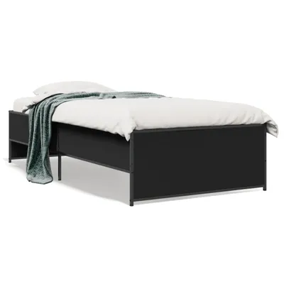 Produktbild von vidaXL Bettgestell Schwarz 90x190 cm Holzwerkstoff und Metall
