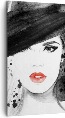 Produktbild von Bild auf Leinwand - Leinwandbild - Frau Gesicht Lippen - 45x80cm - Wand Bild - Wanddeko - Wandbilder - Leinwanddruck - Bilder - Kunstdruck - Wanddekoration - Leinwand bilder - Wandkunst - PA45x80-3916