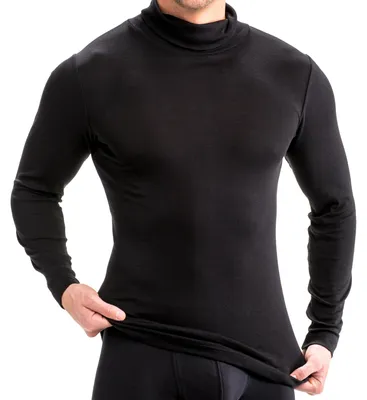 Produktbild von HERMKO 16645 Herren langarm Shirt mit Rollkragen, Größe:D 9 = EU 3XL, Farbe:schwarz