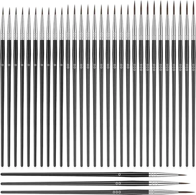 Productafbeelding van Fijne penselen - Set van 30 - 3 maten - Microdetail - Acrylpenselen - Professionele kleine penselen - Kleine kunstenaarskwasten