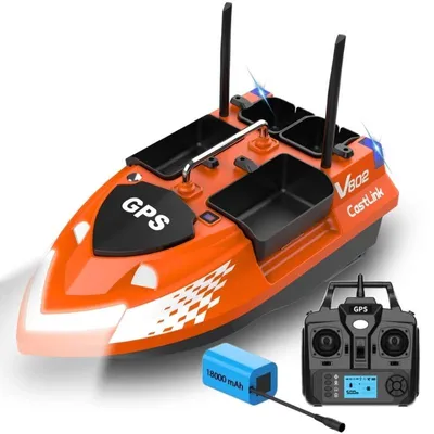 Zdjęcie produktu dla Łódka Zanętowa iUni V802 PRO, GPS, 18000mAh, 4 Pojemnikami, Pojemność 3kg, 500m, 15km/h, Zdalne sterowanie 2.4GHz