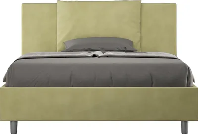 Produktbild von ITYHOME - Gepolstertes Bett mit Lattenrost 140x200 mit Mikrofaserbezug Grün Antea