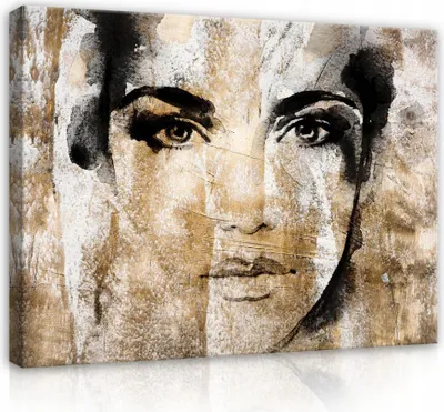 Obrázek produktu pro Obraz na plátně Žena Tvář Rustikální rty Velký 120x80 cm XXL Moderní plátno Obrazy na plátně Obrazy na plátně Nástěnné umění Tisk Obraz na plátně Připraveno k zavěšení