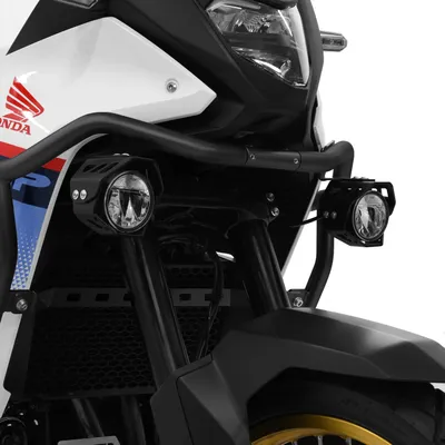 Produktbild von LED Zusatzscheinwerferset inkl. Halteset für Abblendlicht mit Gehäuse kompatibel mit Honda XL 750 Transalp schwarz