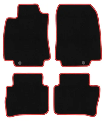 Imagen del producto de Alfombrillas de moqueta para Nissan Tiida C11 2004-2012 (hatchback/sedán) – juego de 4 piezas, /rojo, a medida – Wielganizator CARLUX