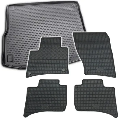 Produktbild von Gummi Kofferraumwanne + Fußmatten Set für VW Touareg 2, Bj. 2010-