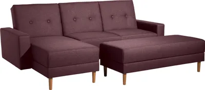 Produktbild von Max Winzer Funktionssofa mit Hocker Just Cool - Flachgewebe burgund - Maße: 230 x 144 x 92 cm