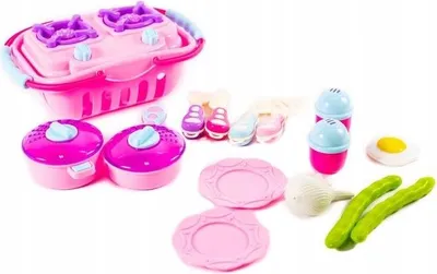 Produktbild von Kinderküche Spielgeschirr Set - Kochplatte & Zubehör - Kreatives Rollenspiel für Kinder
