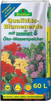 Produktbild von Bioflor Qualitäts-Blumenerde Premium mit Zeoplant 60 L, Garten-, Balkon- und Zimmerpflanzenerde, 100% natürlicher Rohstoff