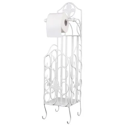Produktbild von HowHomely Toilettenpapierständer Freistehend Antik - stilvolles Design für Ihr Badezimmer, weiß