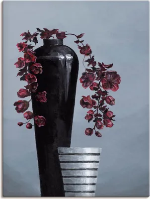 Produktbild von ARTland Leinwandbild Metallische Vasen II Größe: 90x120 cm