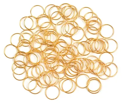 Image de Lot de 100 élastiques à cheveux, anneaux pour tresses, nœuds, barrettes et autres accessoires pour cheveux pour femmes (dorés)