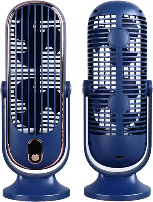 Image de Ventilateur de table Tour de ventilateur portable USB Plug In 5 Gears Quiet Brushless Motor Tower Fan for Car Home Blue