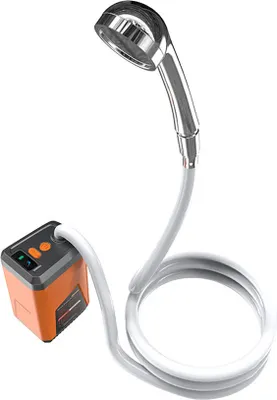 Produktbild von Außendusche, einfache elektrische Dusche für Feldbaustellen-Wohnheime, tragbare Regendusche für den Haushalt, Orange, 1 Strahlmodus