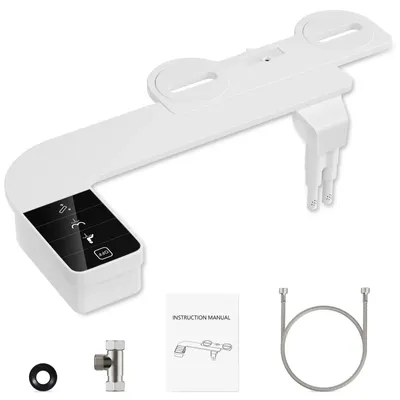 Productafbeelding van Bidet-opzetstuk, dubbele spuitmond, verstelbare druk, WIT