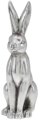 Produktbild von Deko-Statue Osterhase - sitzend - silber - Polyresin - 30 cm