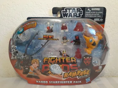 Zdjęcie produktu dla Hasbro Star Wars Fighter Pods Rampage Battle Game Naboo Starfighter.