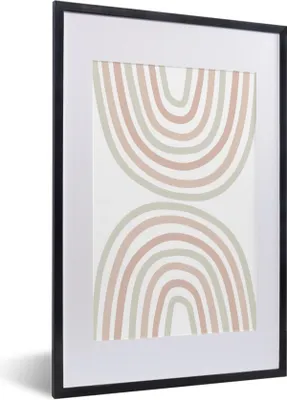 Produktbild von MuchoWow® Gerahmtes Poster Regenbogen - Design - Pastell 40x60 cm - Poster mit Schwarzem Bilderrahmen Wandposter Rahmen Foto Bilder - Poster in Rahmen